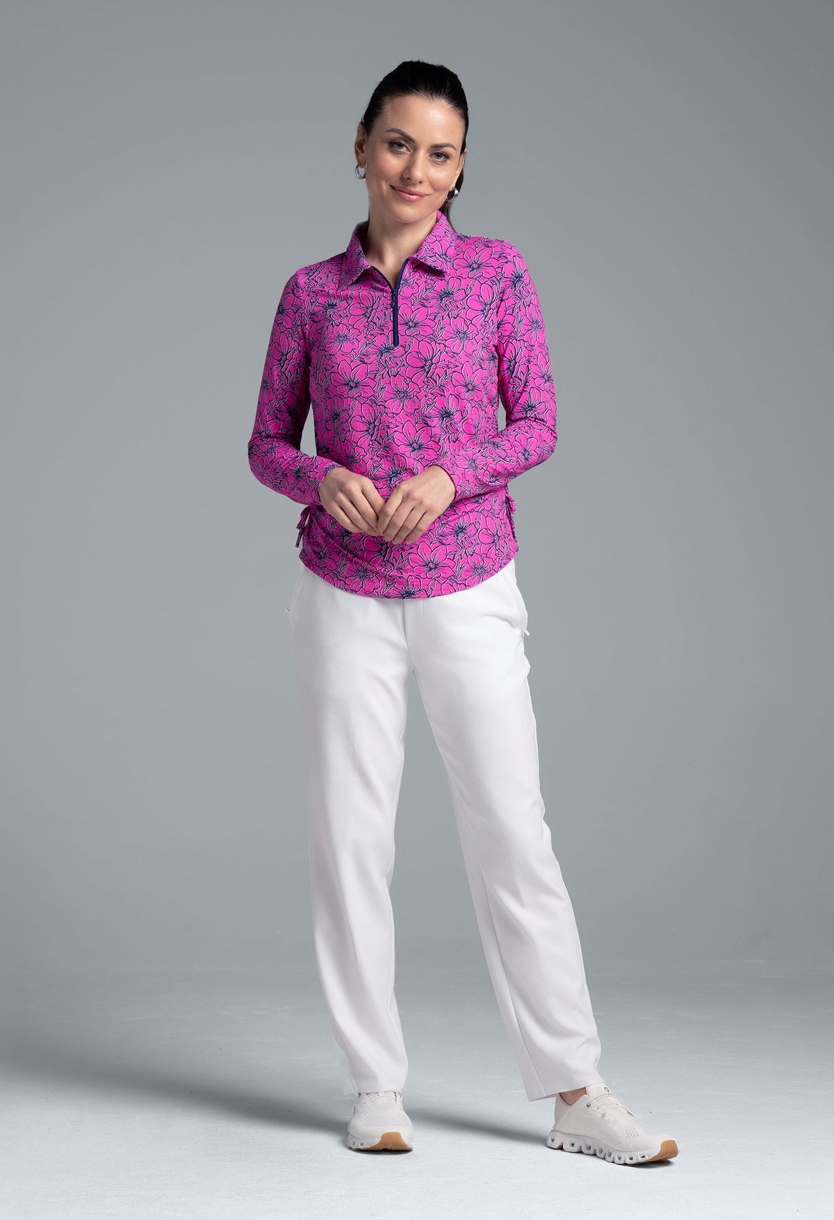 Diana Print Adjustable Length Long Sleeve Polo – 48930